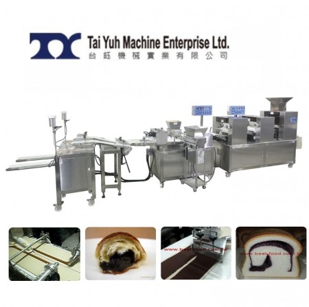 स्टफ्ड ब्रेड मेकिंग मशीन (2 लाइन्स) - औद्योगिक रोटी बनाने की मशीन